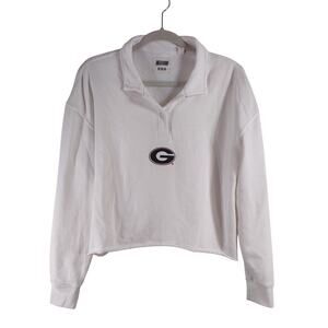 University of Georgia Tailgate Cropped Long Sleeve Polo, Size Medium